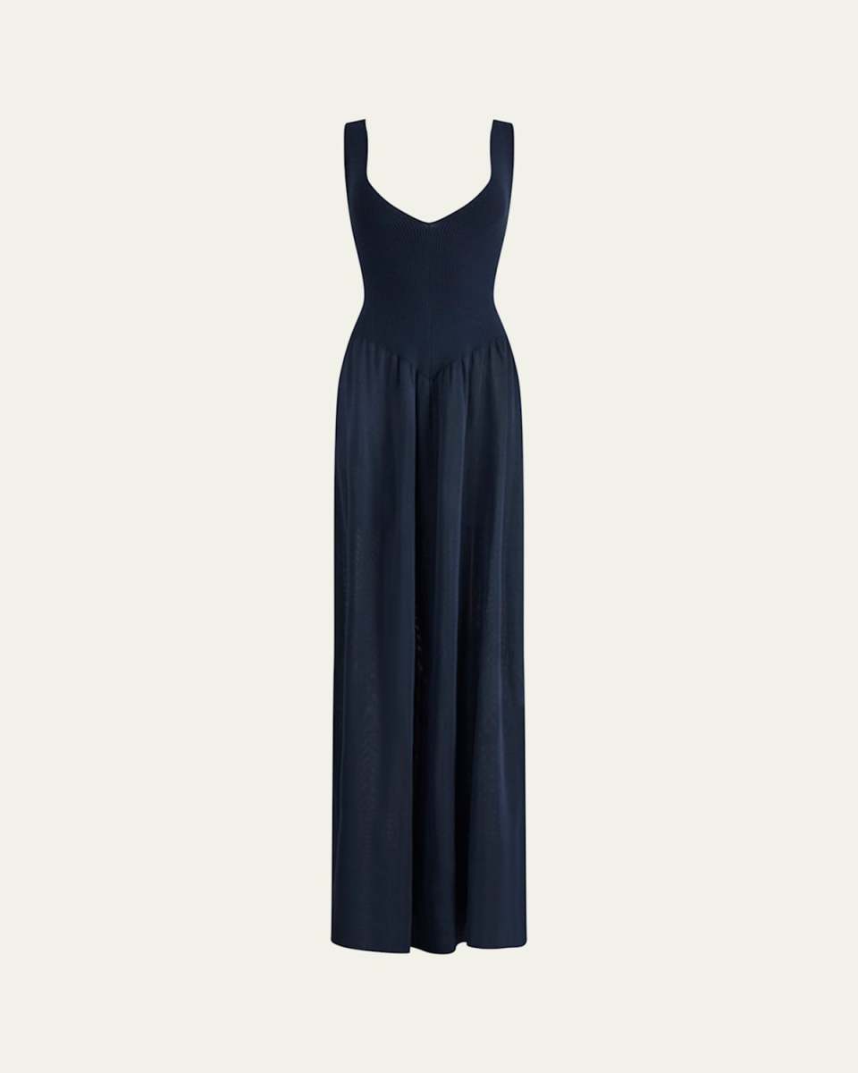 Lollie Plunging Drop-Waist Maxi Dress